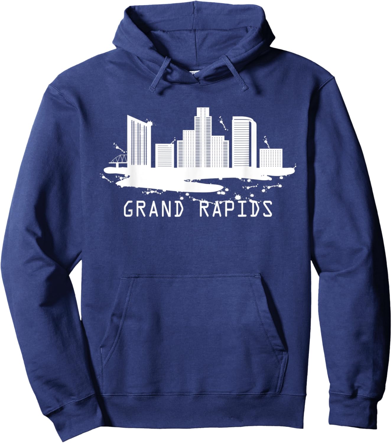 Grand Rapids Cityscape - Grand Rapids Michigan Skyline Hoodie - Hoodie | Navy