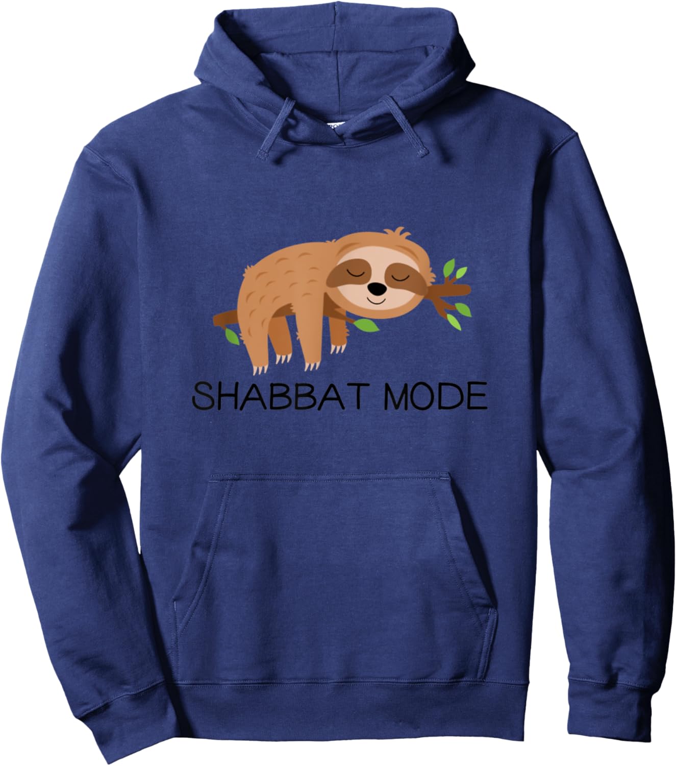Shabbat Mode Sleepy Sloth shabbat Shalom Jewish Sabbath Hoodie - Hoodie | Navy