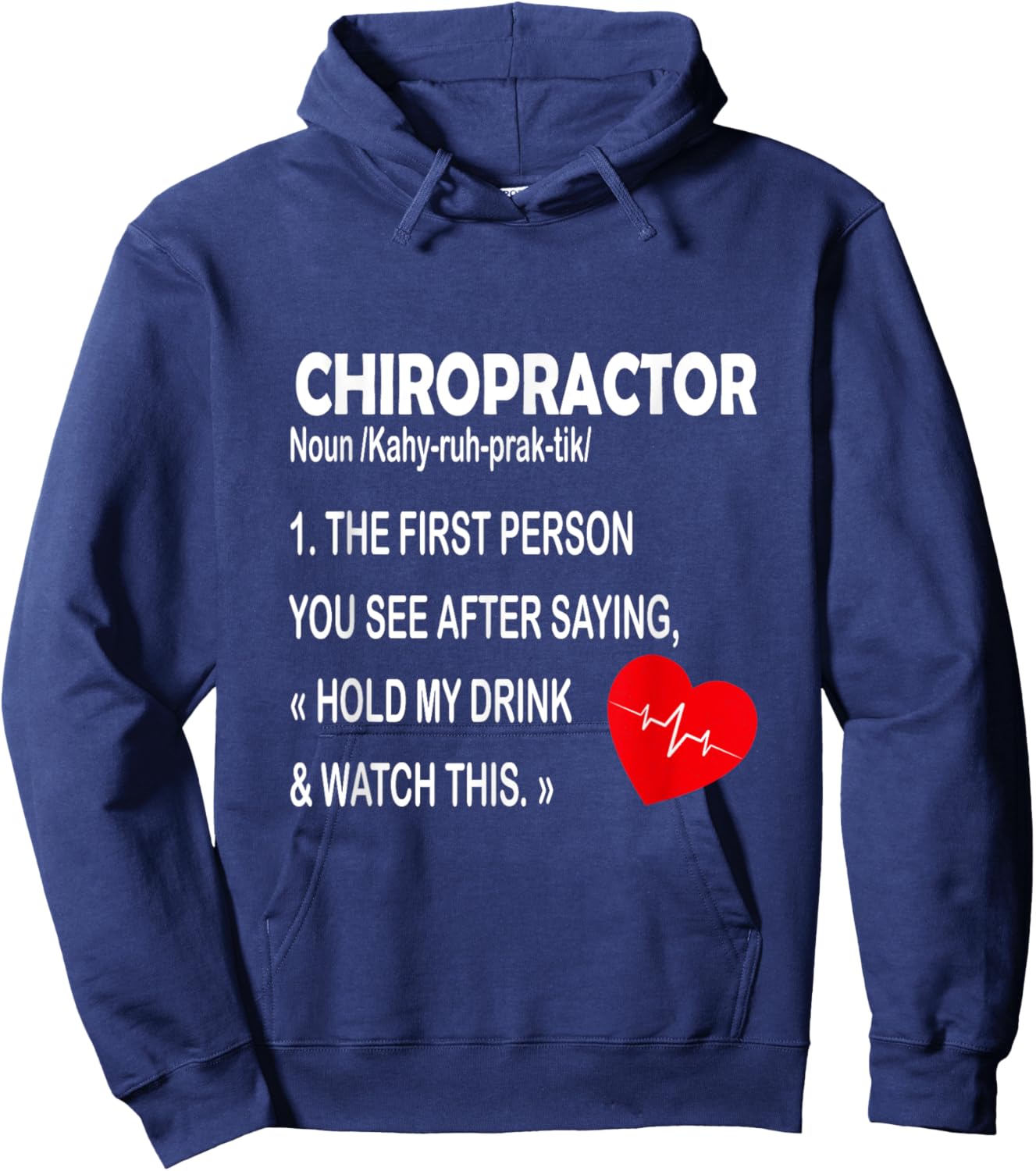 Chiropractor Definition Funny Chiropractic Graphic Hoodie - Hoodie | Navy