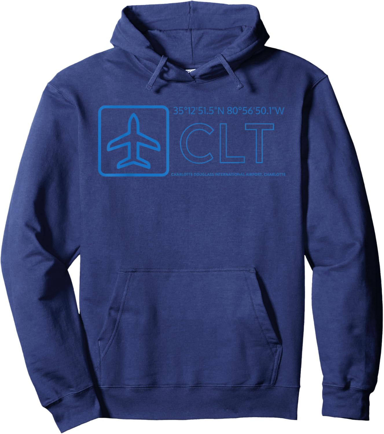 CLT Airport Code City of Charlotte Douglas International Hoodie - Hoodie | Navy