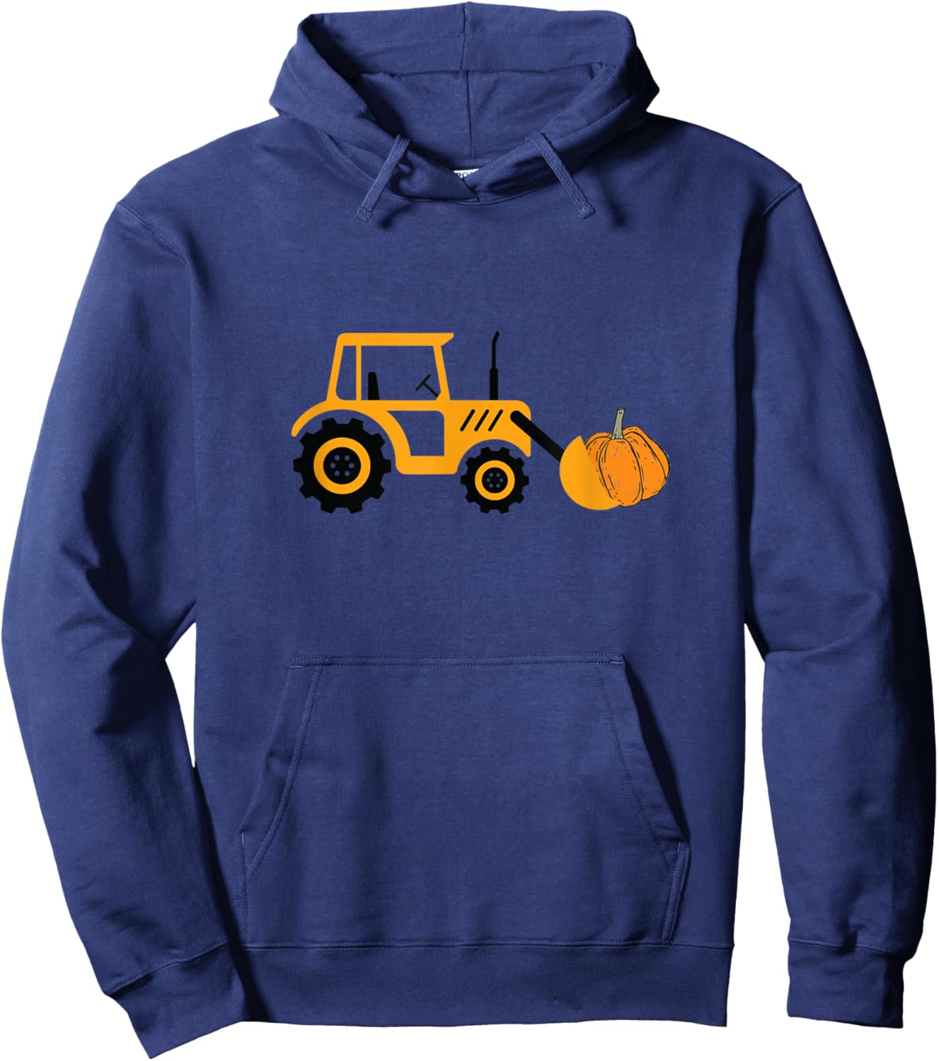 Halloween Construction Vehicle Truck Digger Cute Pumpkin Hoodie - Hoodie | Navy