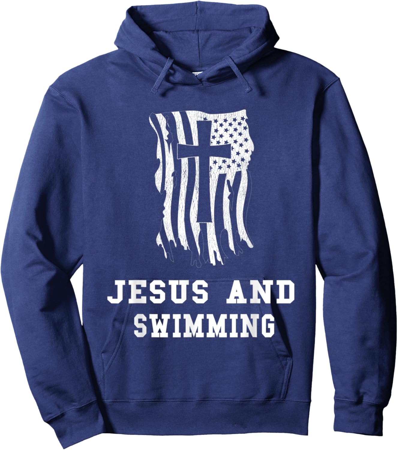 Jesus and Swimming Design / Christian Jesus Fan Swimmers Hoodie - Hoodie | Navy