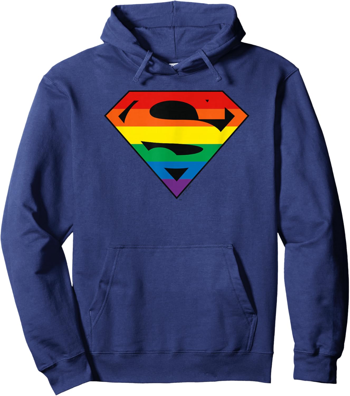 DC Comics Pride Justice League Superman Rainbow Logo Hoodie - Hoodie | Navy