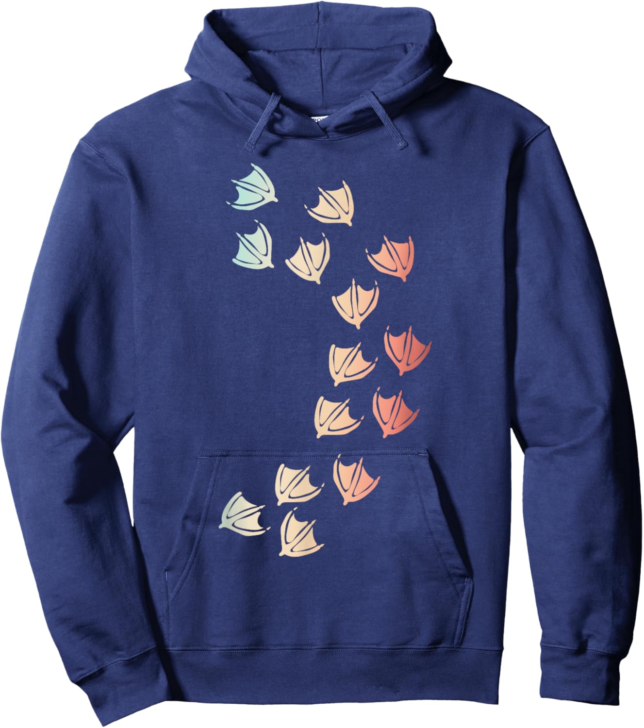Animal Lover Duck Footprint Farm Bird Duck Hoodie - Hoodie | Navy