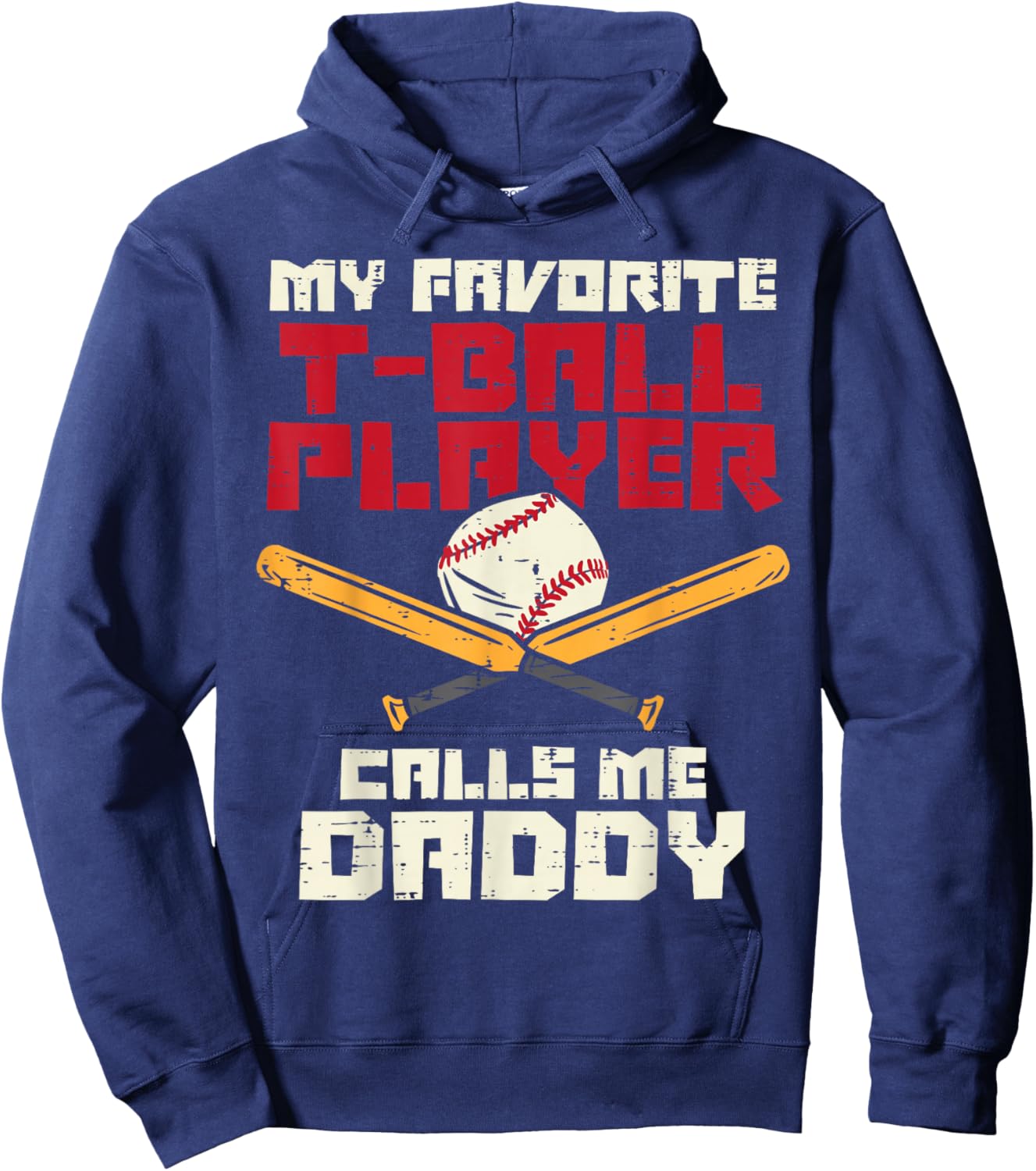 Favorite Tball Player Daddy Baseball Family Dad Papa Men Hoodie - Hoodie | Navy