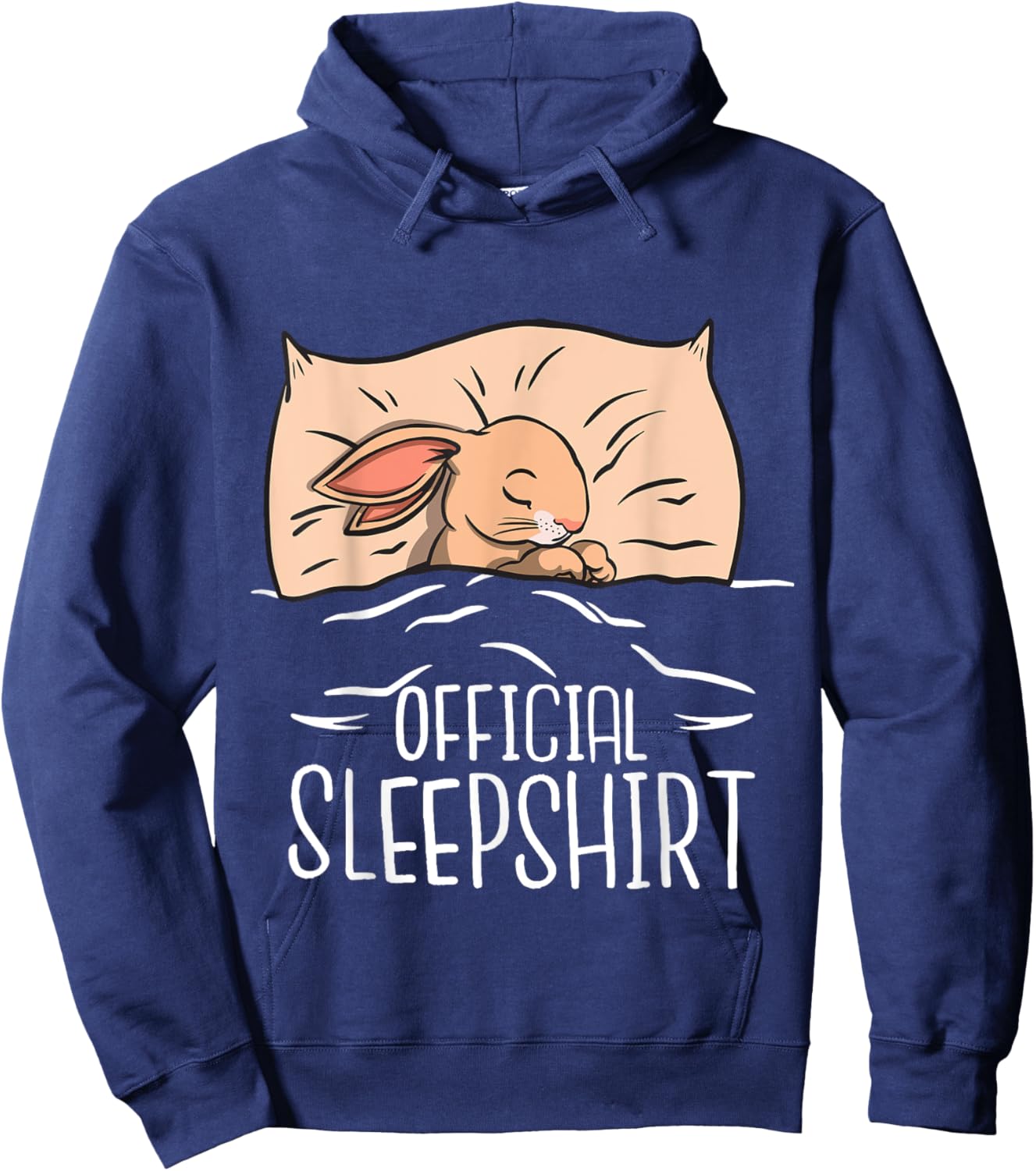 Funny Bunny "Official Sleepshirt" For Bunny Girl & Boy Hoodie - Hoodie | Navy