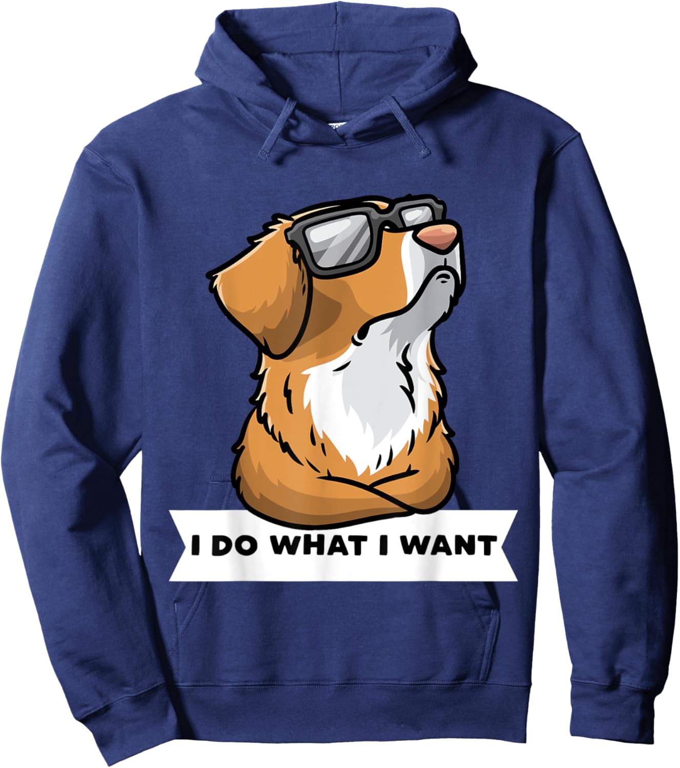 Nova Scotia Duck Tolling Retriever Dog With Sunglasses Hoodie - Hoodie | Navy