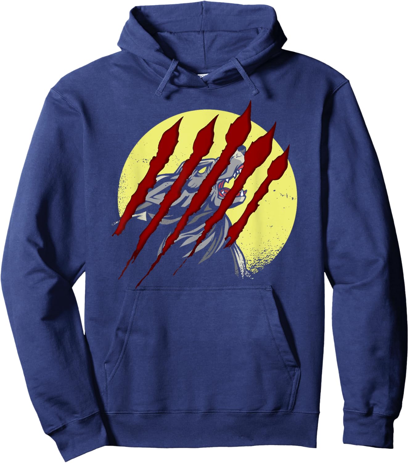 Werewolf Full Moon Horror Movie Scratches Howling Wolf Hoodie - Hoodie | Navy