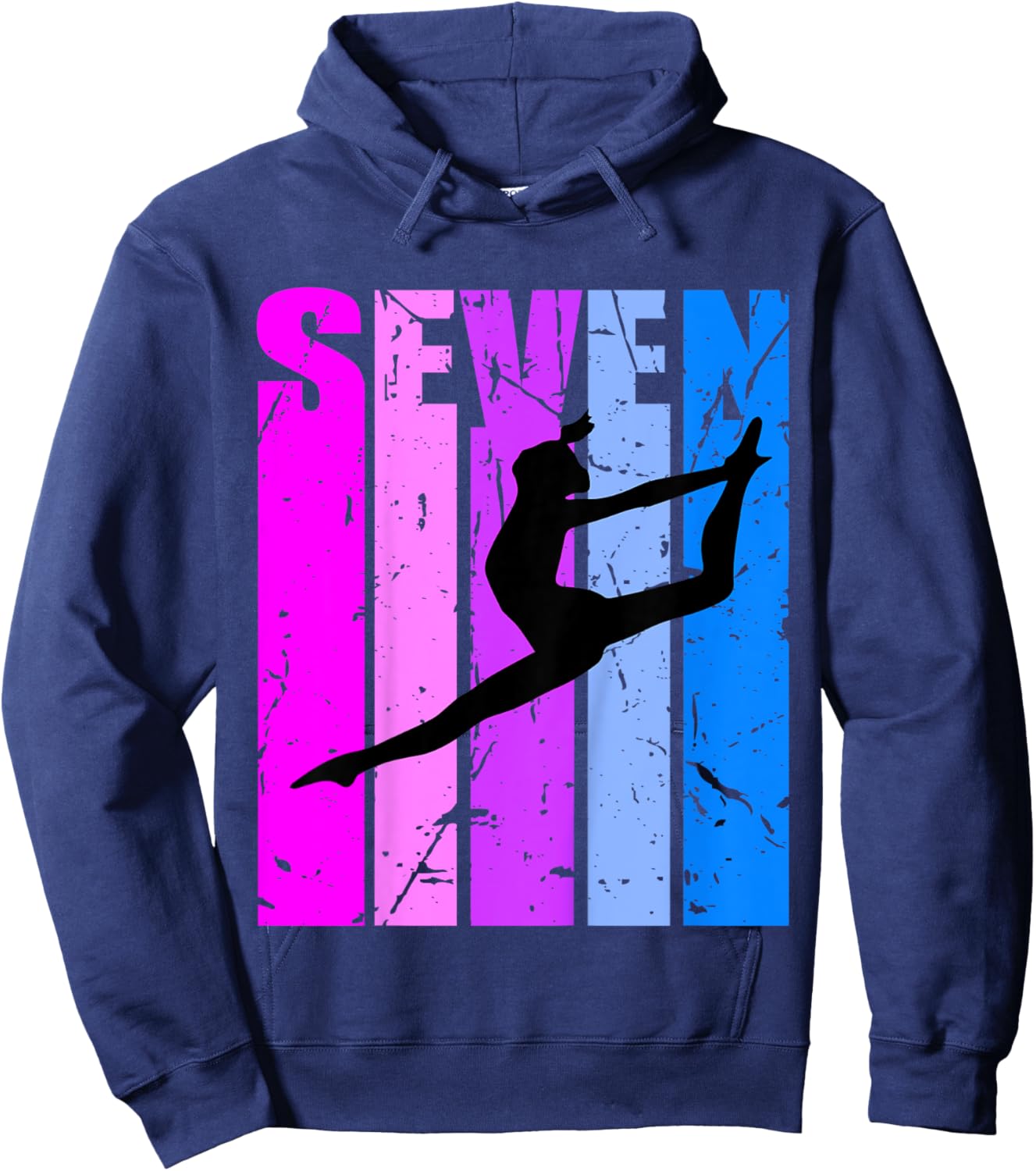 Kids Girls Gymnastics 7th Birthday Dance Dancing Gymnast Ballet Hoodie - Hoodie | Navy