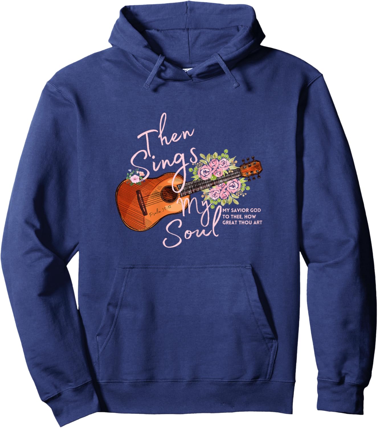Inspirational Motivational Guitar How Great Thou Art Hoodie - Hoodie | Navy