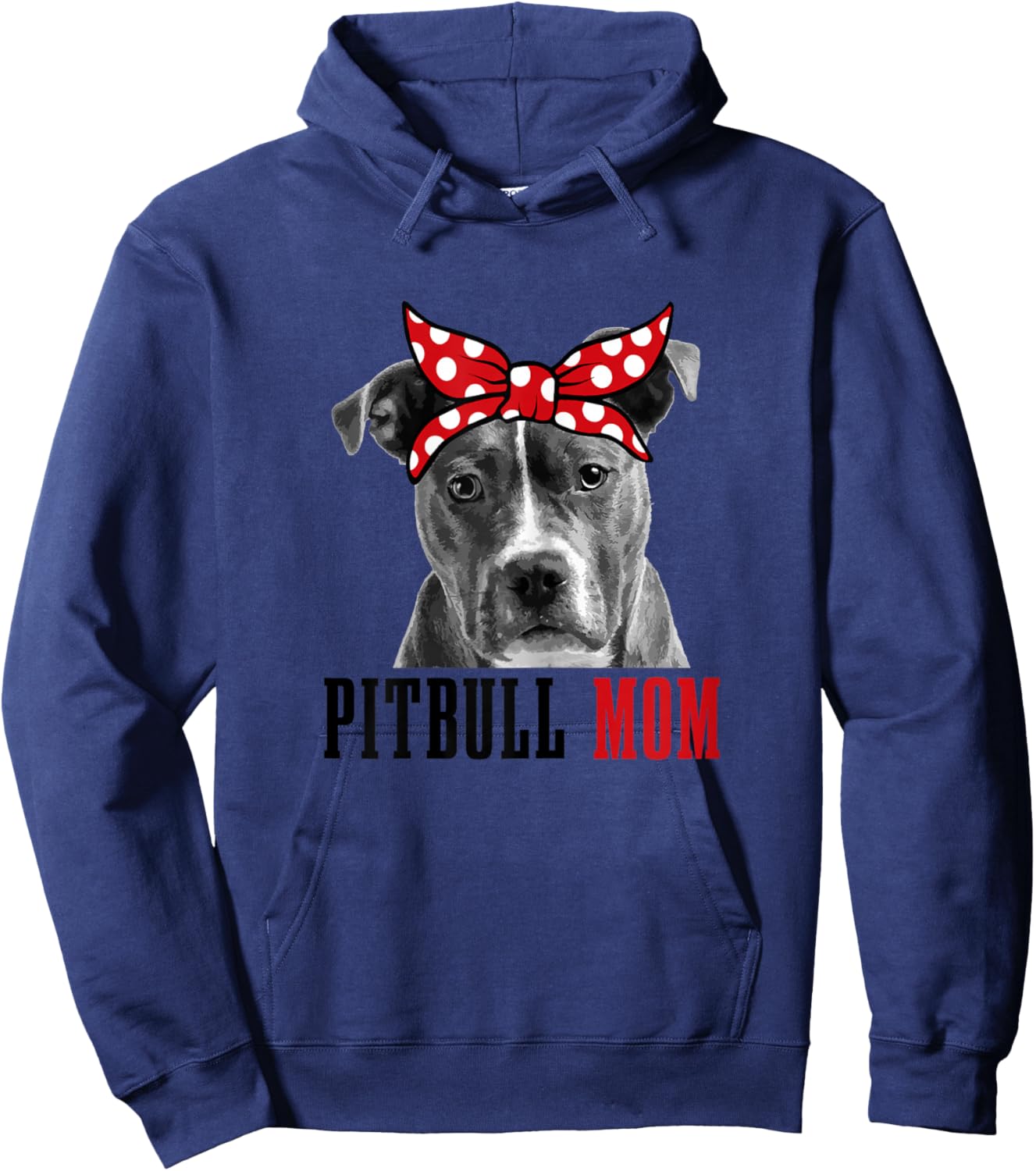 Pitbull Mom Funny Cute Vintage Pitbull Dog Mom Hoodie - Hoodie | Navy