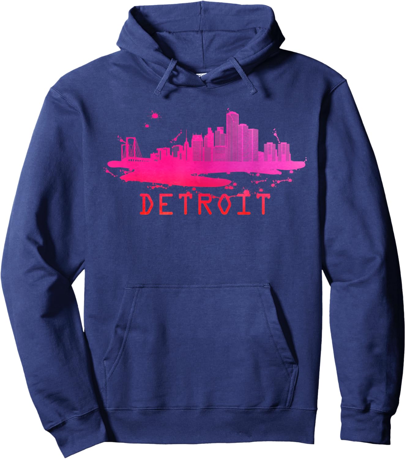 Modern Detroit Cityscape Souvenir - Detroit Skyline Hoodie - Hoodie | Navy