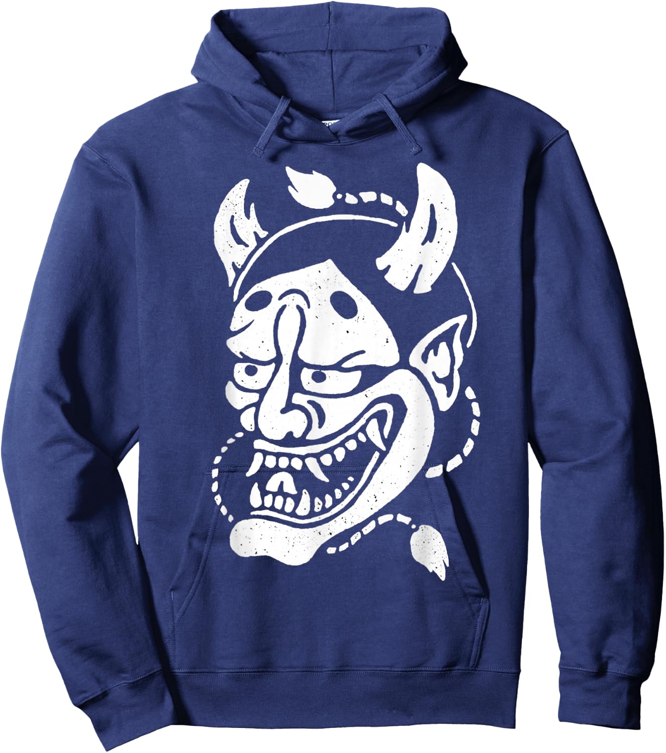 Urban Empyre Hannya Mask Oni Demon , Small, Black Hoodie - Hoodie | Navy