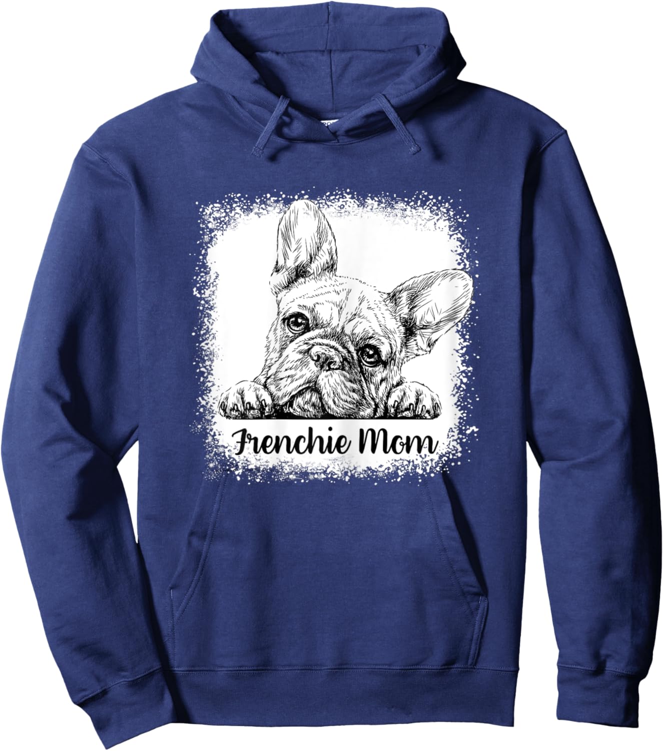 Frenchie Mom Bleached Cute French BullDog Mama Gifts Women Hoodie - Hoodie | Navy
