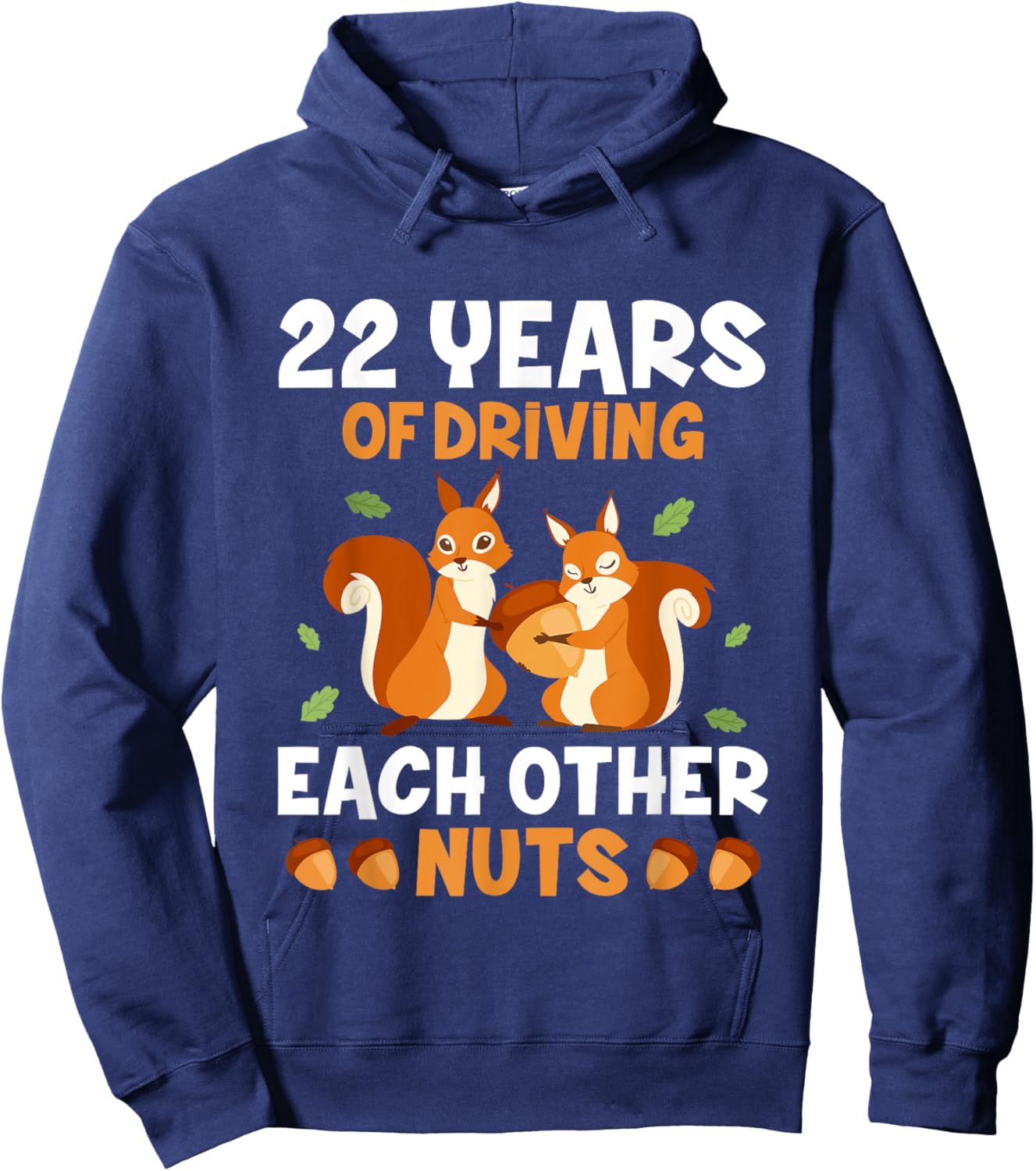 22nd 22-Year Wedding Anniversary Funny Couple Hoodie - Hoodie | Navy