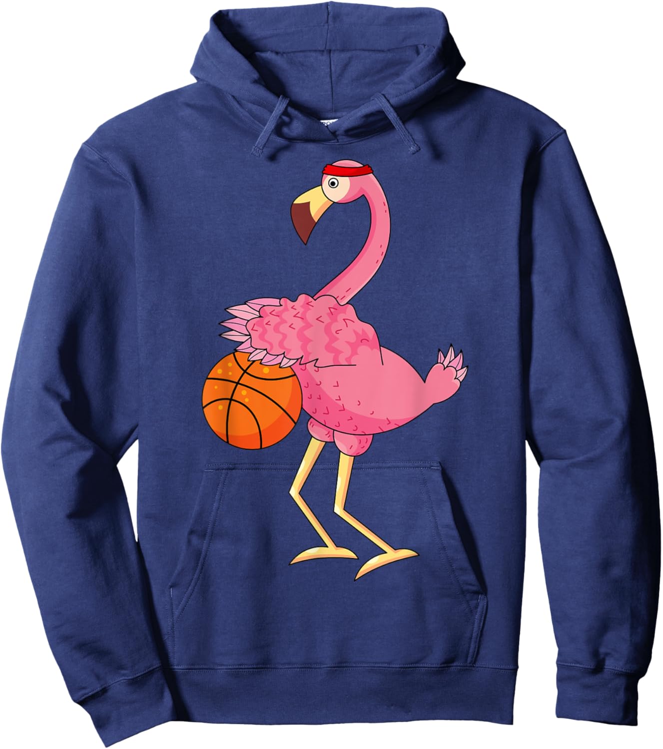 Flamingo Basketball Flamingo Playing Basketball Hoodie - Hoodie | Navy