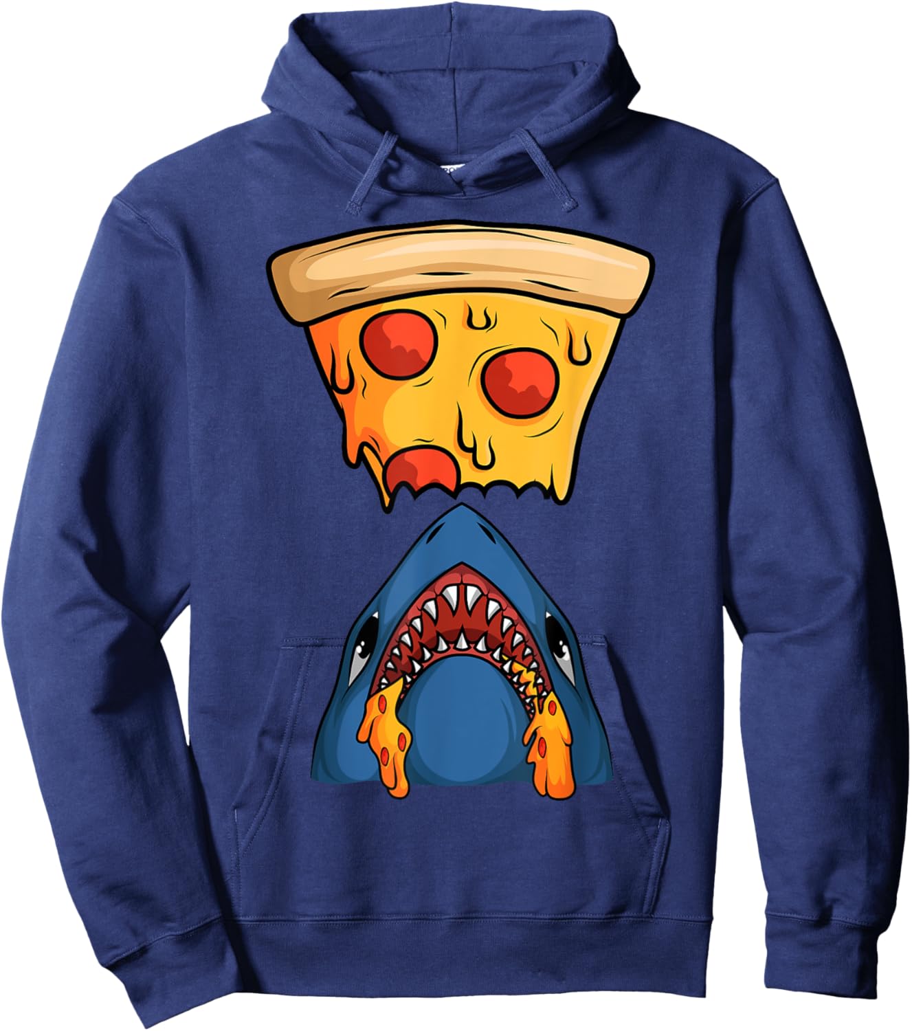 Cool Pizza Round Pizzetta Lover Shark Fan Pizzaiolo Pizzeria Hoodie - Hoodie | Navy