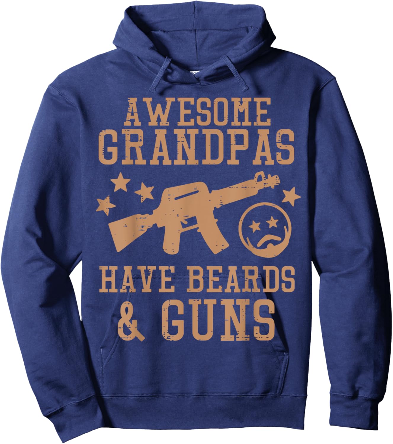 Awesome Grandpas Have Beards Guns Funny Fathers Day Pawpaw Hoodie - Hoodie | Navy