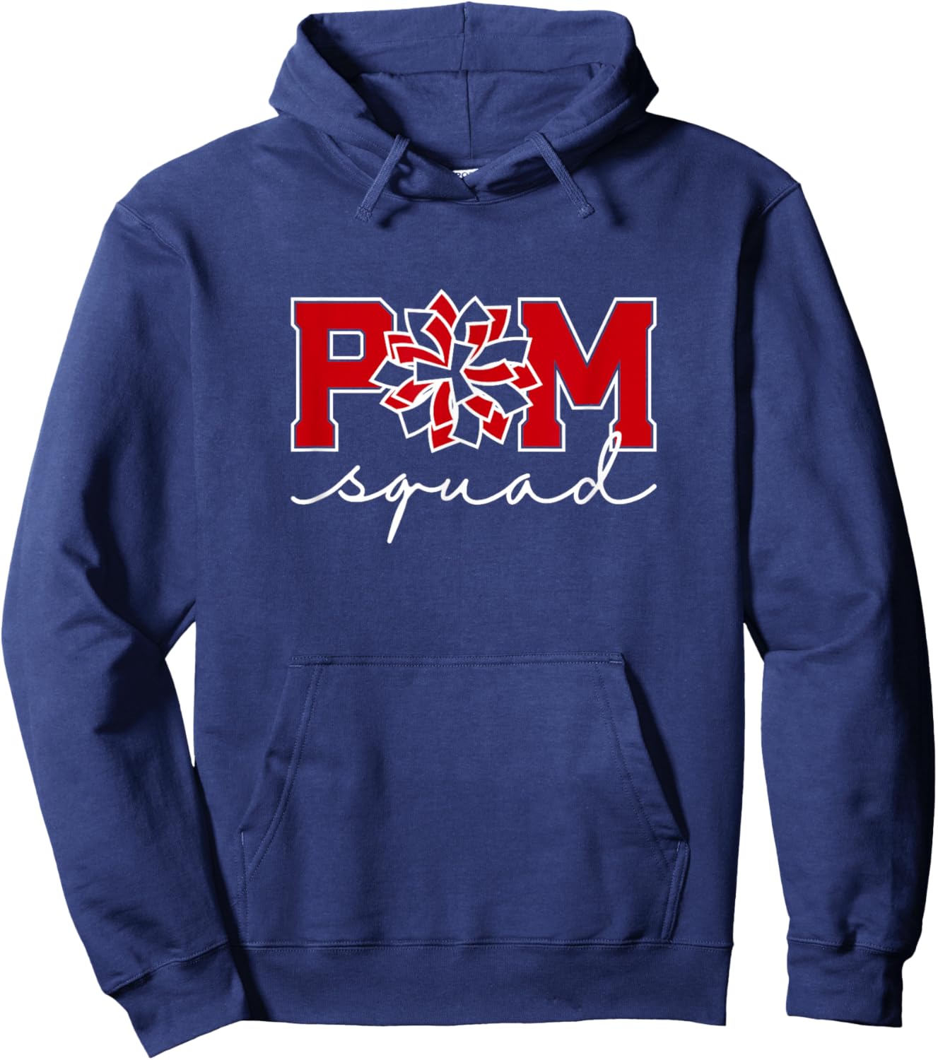 Pom Squad for Dance, Cheer, Spirit Squad Red Hoodie - Hoodie | Navy