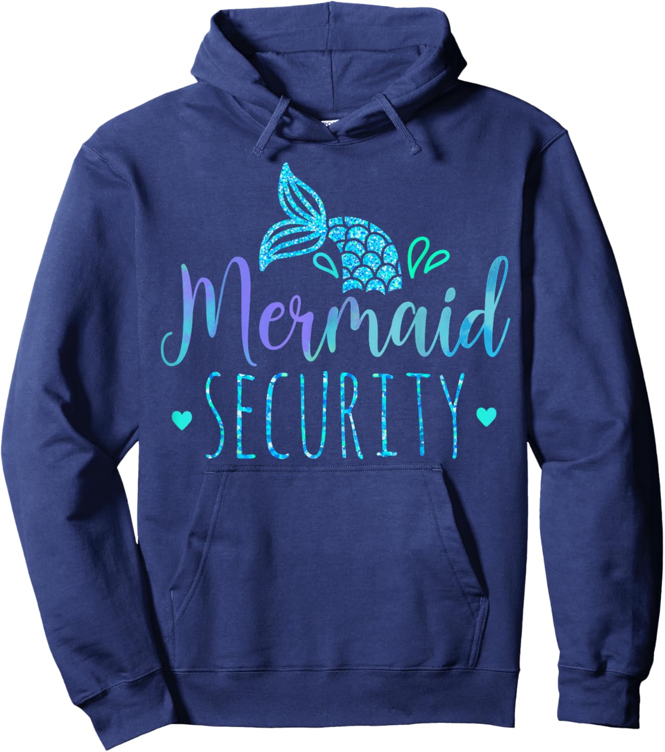 Mermaid Security Family Matching Birthday Party Boys Kids Hoodie - Hoodie | Navy
