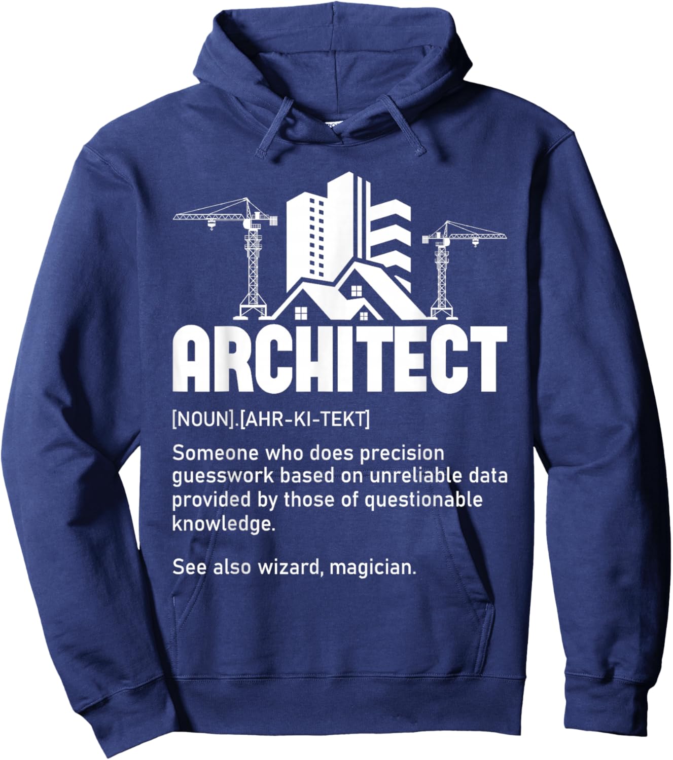 Architect - Architecture Artwork Design Building Planner Hoodie - Hoodie | Navy