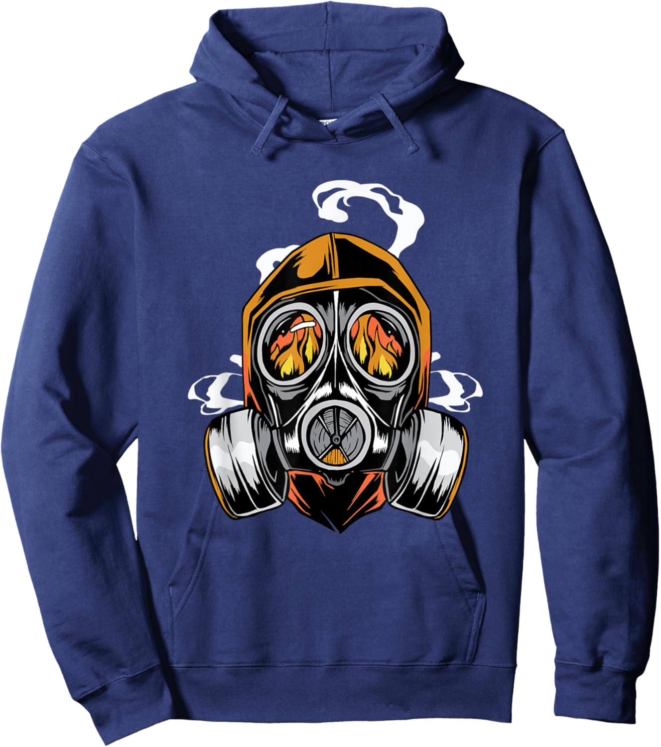 Firefighter and prepper design featuring a gas mask and fire Hoodie - Hoodie | Navy