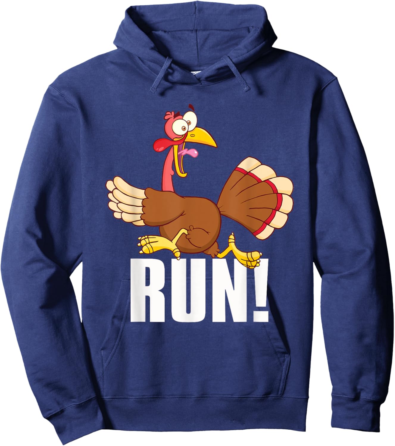 Run! Funny Thanksgiving Running 5k Race Turkey Trot Hoodie - Hoodie | Navy