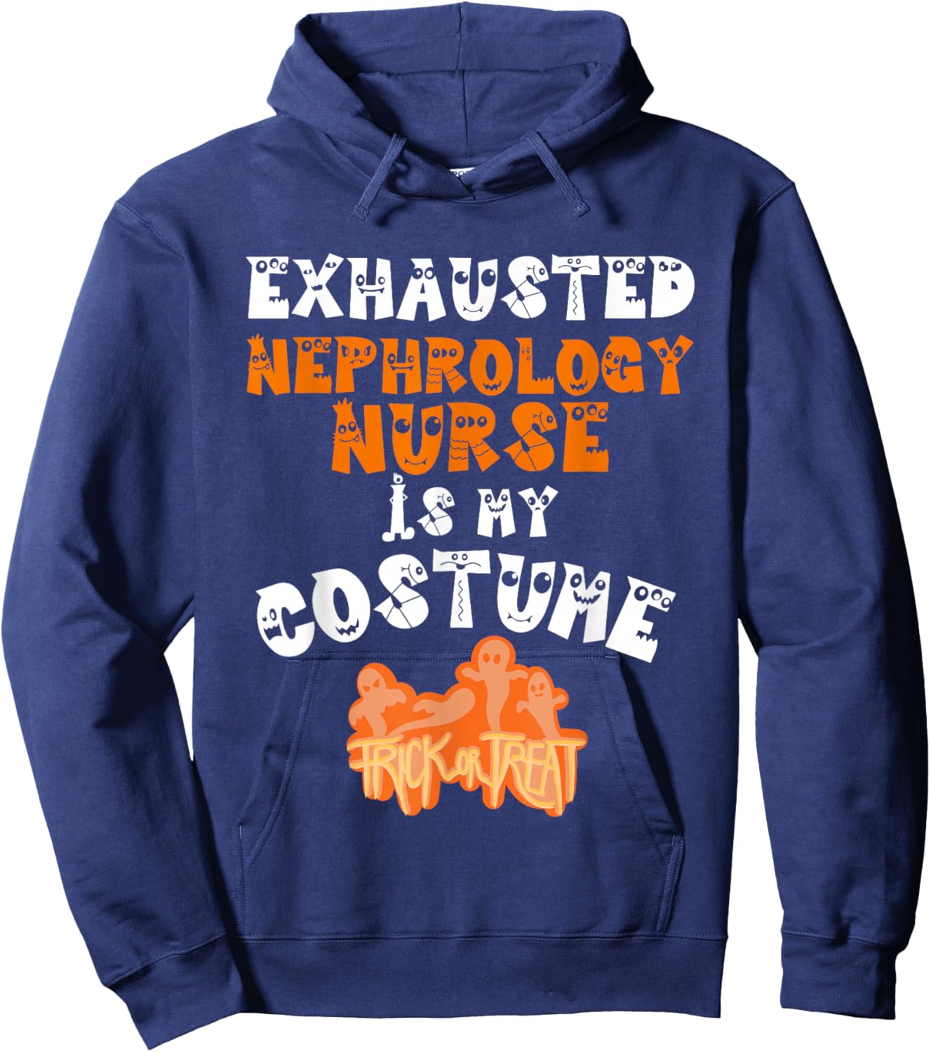 Nephrology Nurse Halloween Costume Tired Kidney Dialysis RN Hoodie - Hoodie | Navy