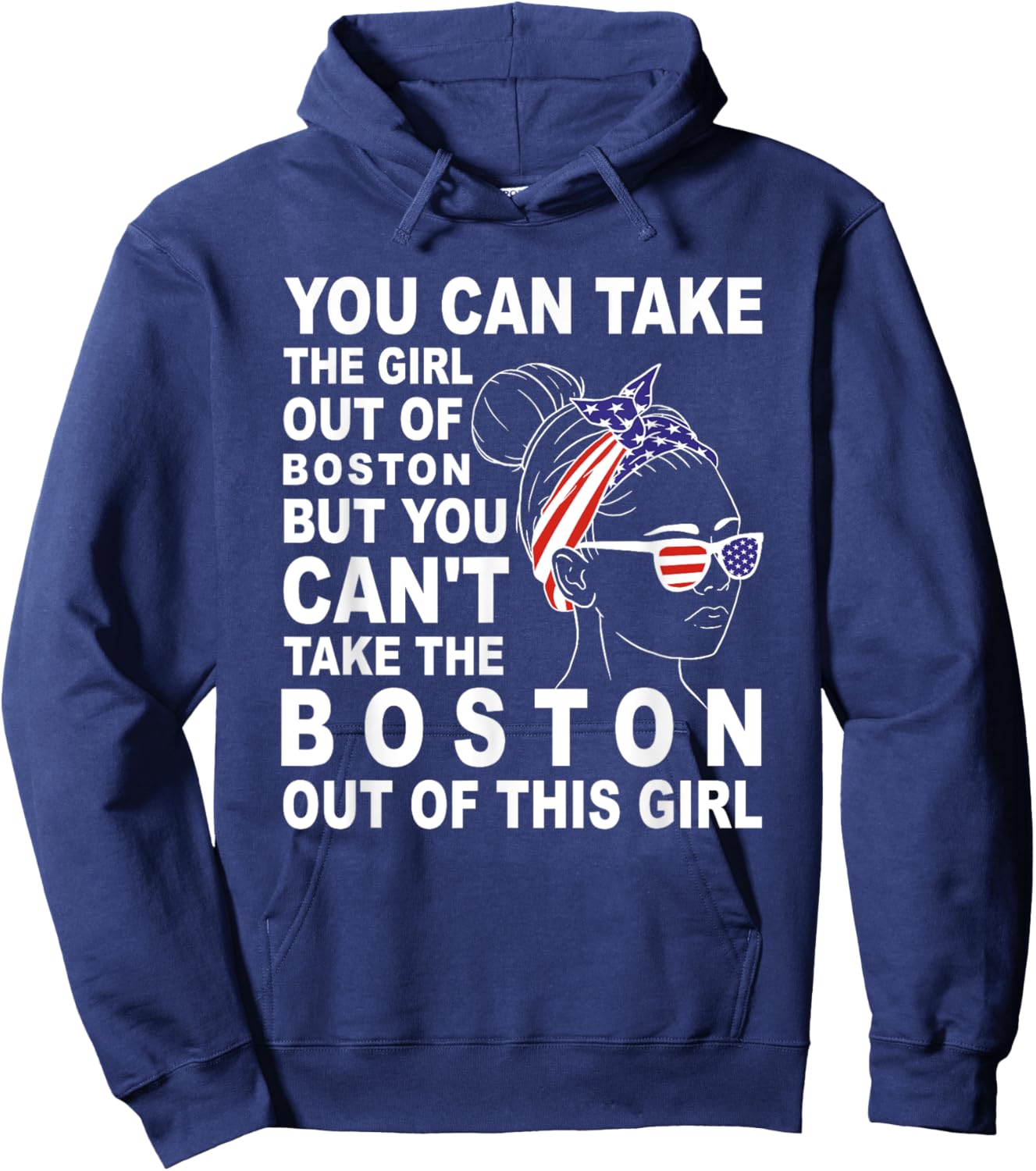 Girl From Boston - Classic Comic Boston Girl Hoodie - Hoodie | Navy