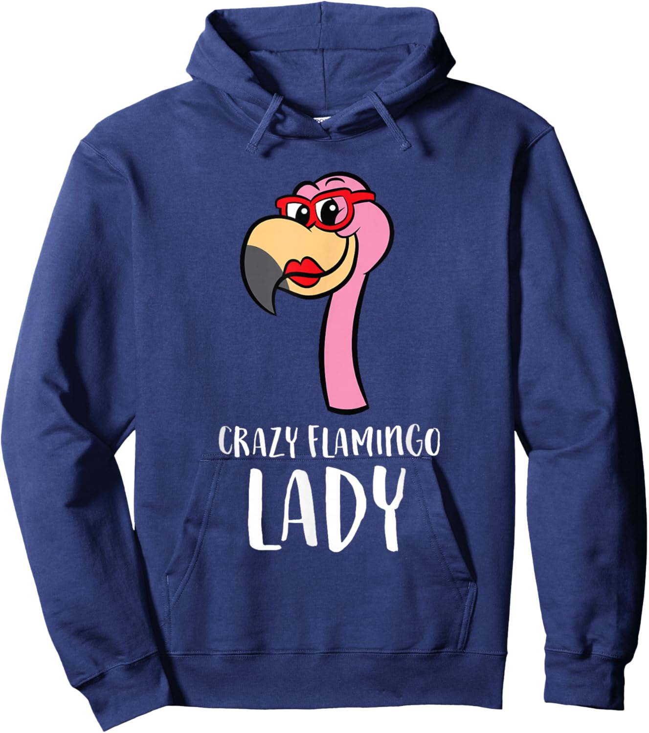 Crazy Flamingo Lady Cute Flamingo Hoodie - Hoodie | Navy