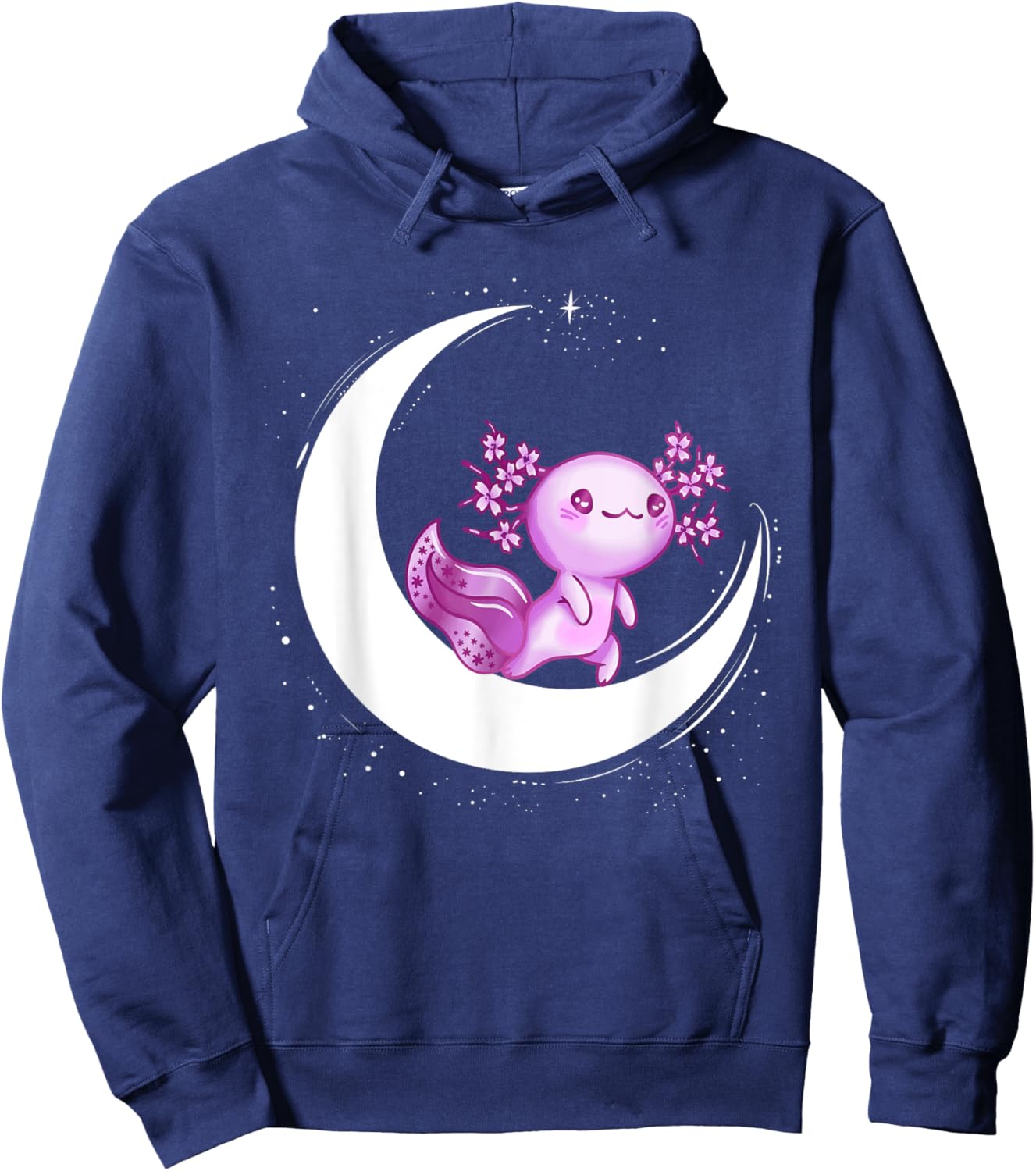 Cute Axolotl Pastel Goth Funny Kawaii Space Moon Goth Girl Hoodie - Hoodie | Navy