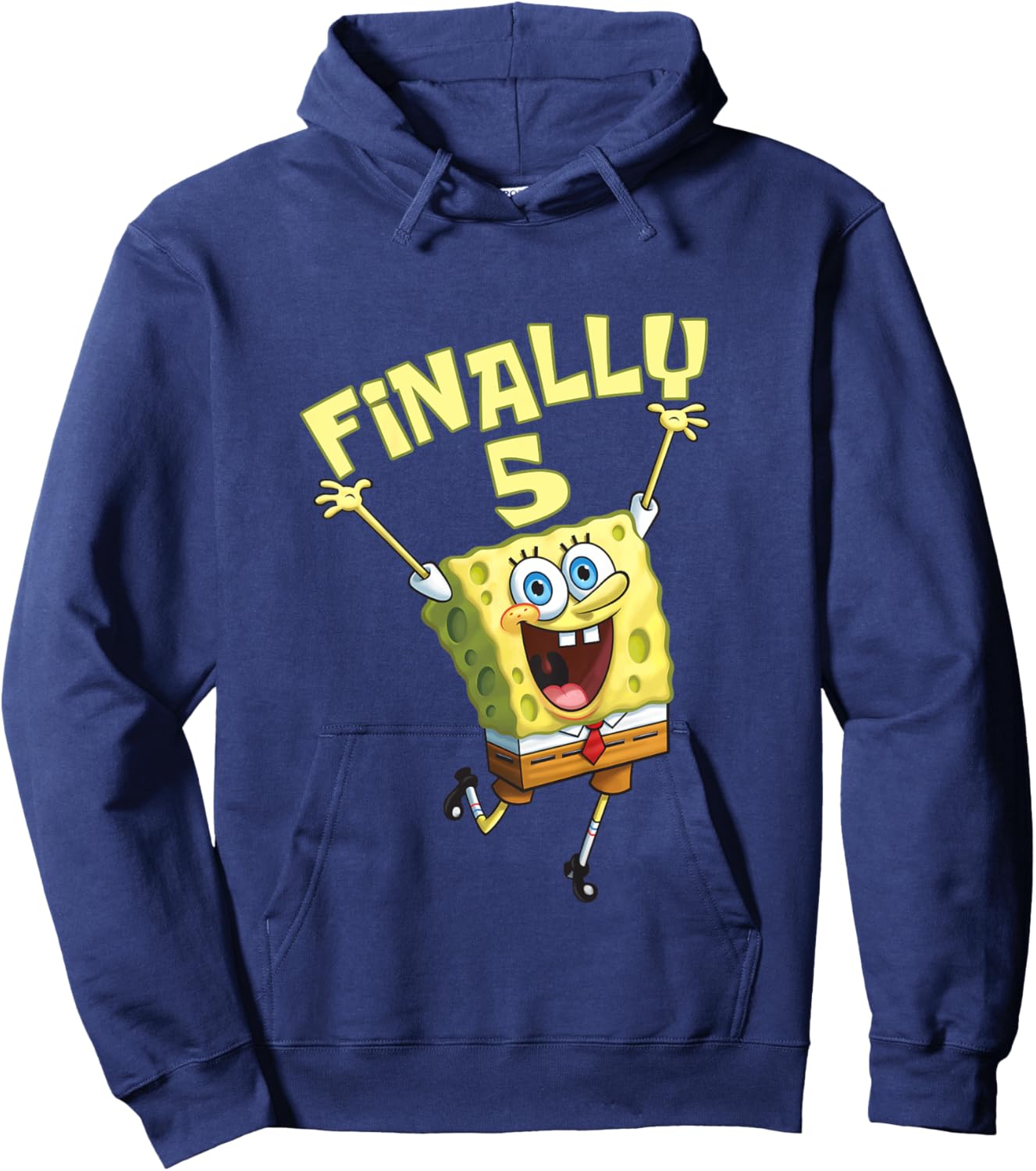 Mademark x SpongeBob SquarePants - Kids Original SpongeBob Square Pants - 5th Birthday. Finally 5. Hoodie - Hoodie | Navy