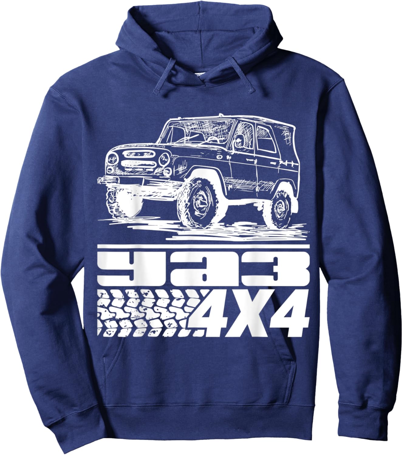 UAZ Offroad 4x4 4wd Utility Vehicle Russia USSR Hoodie - Hoodie | Navy
