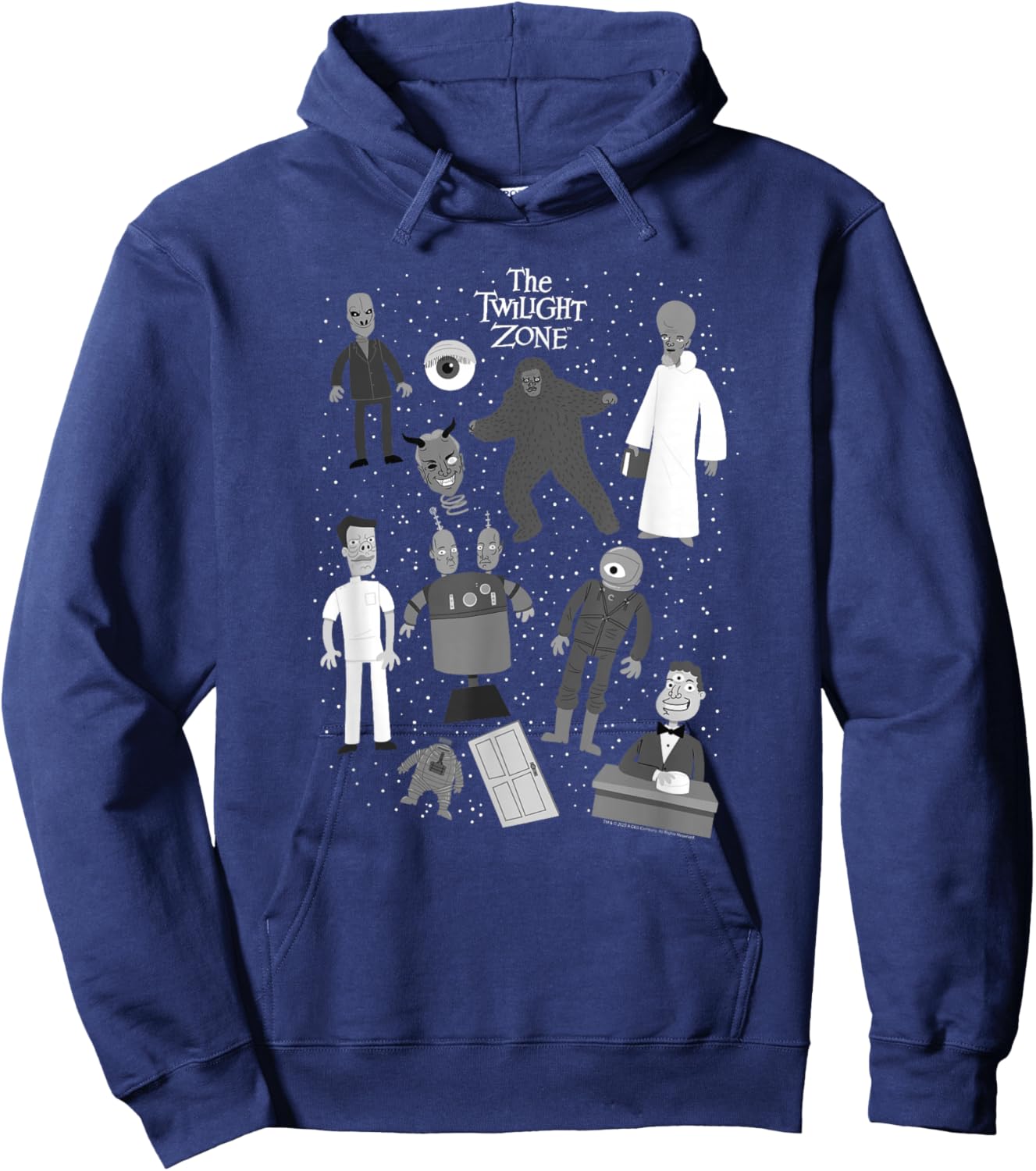 The Twilight Zone Classic Monsters Group Poster Hoodie - Hoodie | Navy