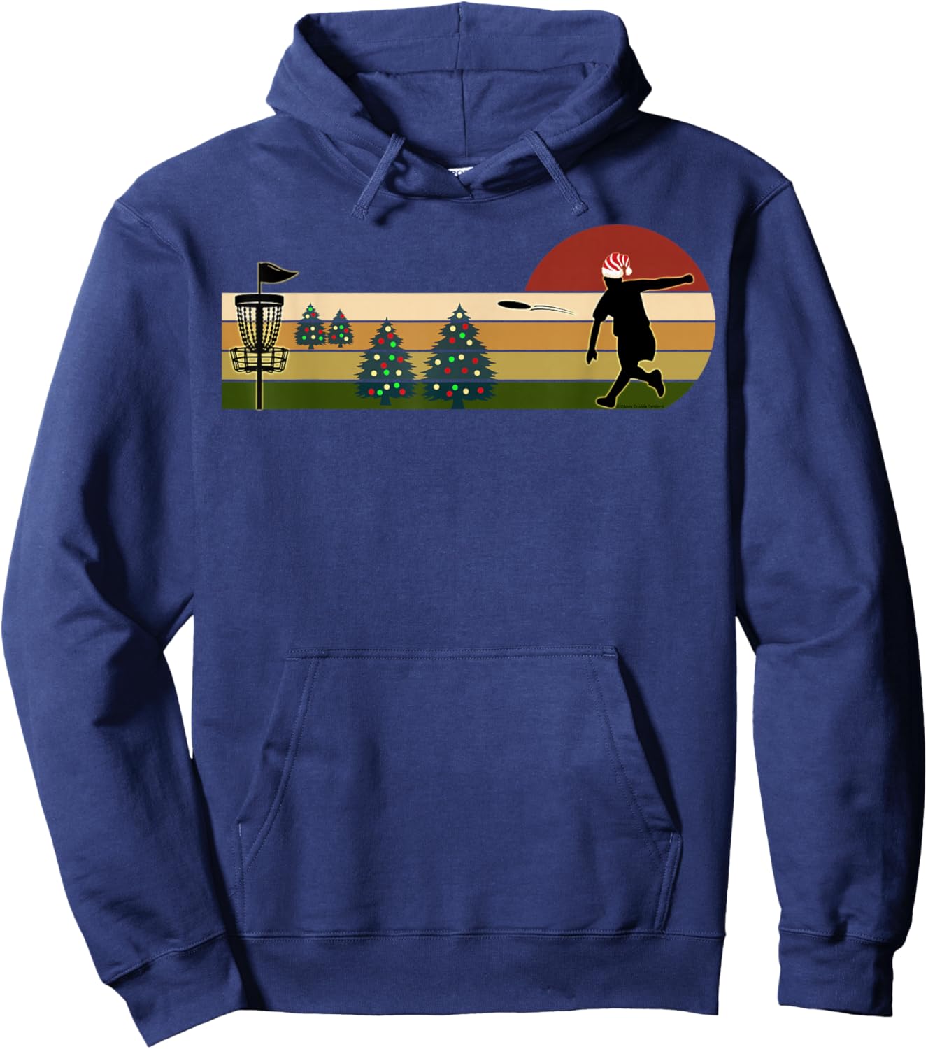 Christmas Holiday Disc Golf Sport Hoodie - Hoodie | Navy