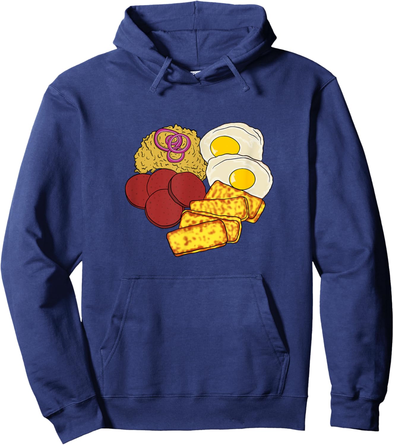 Dominican Republic Favorite Food | Mangú Salami Queso Frito Hoodie - Hoodie | Navy