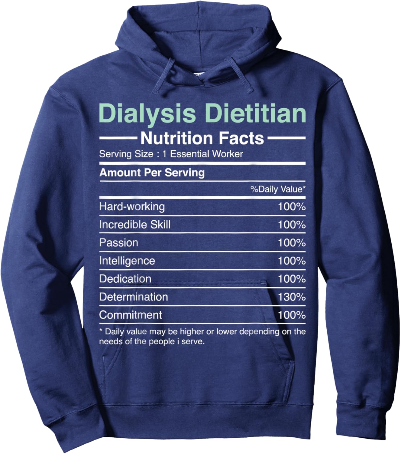 Dialysis Dietitian Nutrition Facts - Nephrology Dietitian Hoodie - Hoodie | Navy