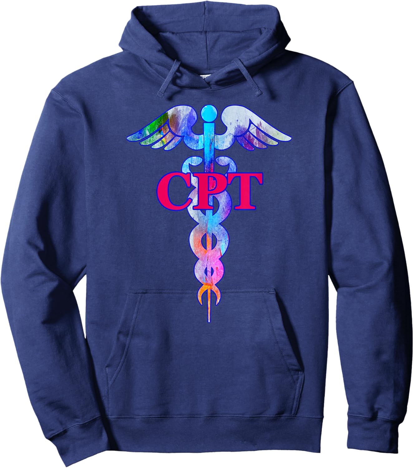 Certified Phlebotomy Technician CPT Caduceus Medical Symbol Hoodie - Hoodie | Navy