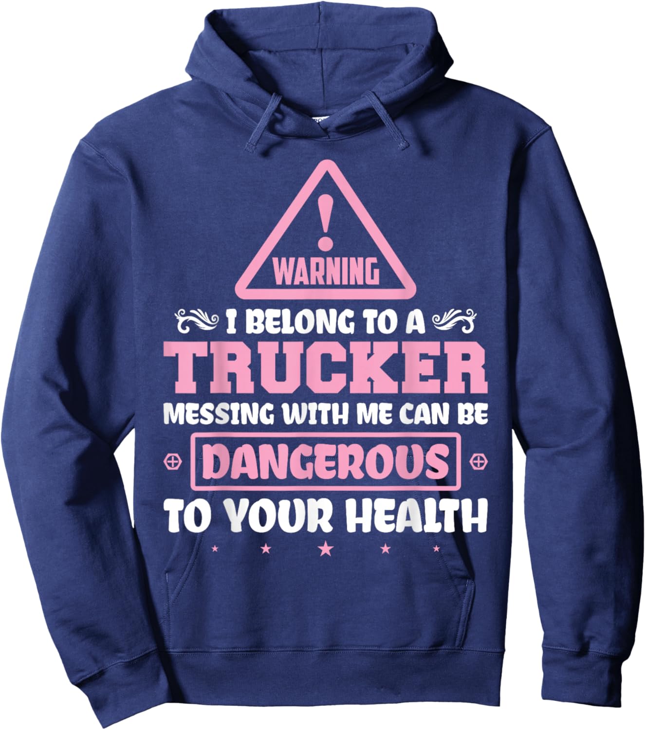 Truck Driver I Love My Trucker Wife Girlfriend Girl Hoodie - Hoodie | Navy