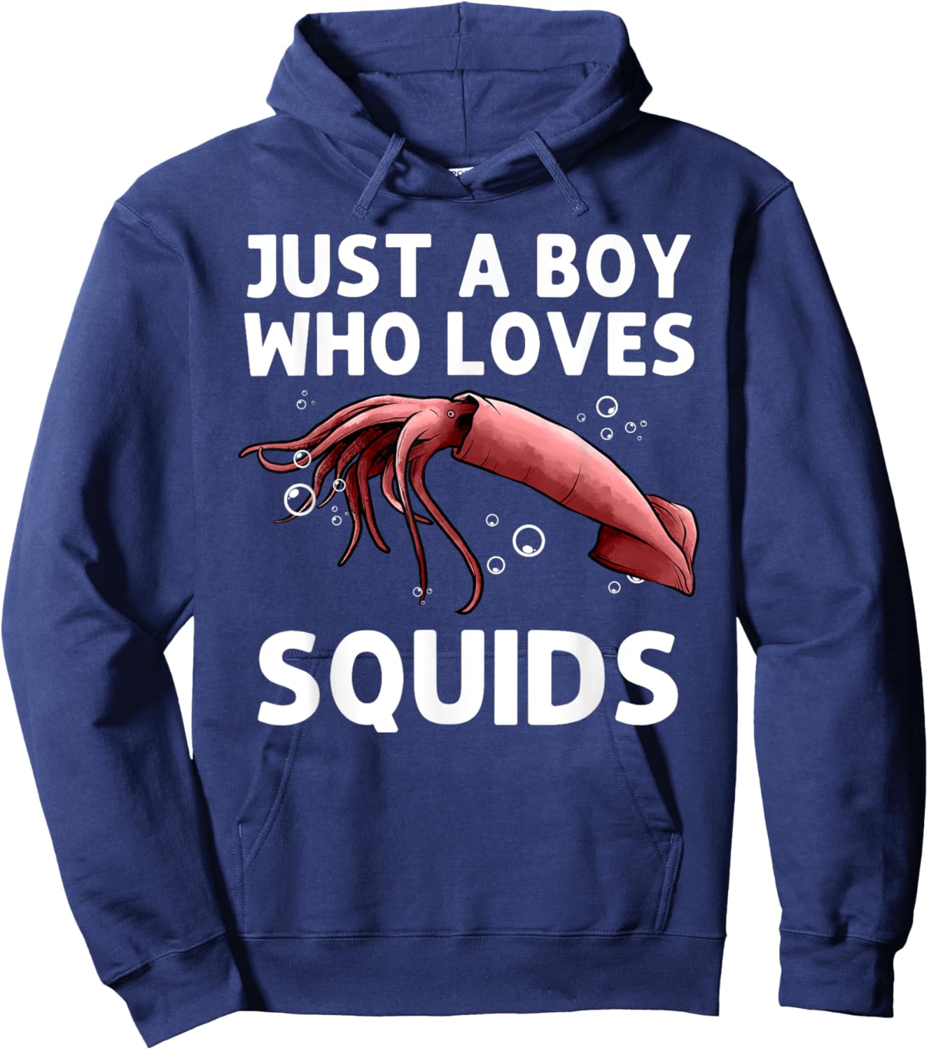 Squid Gift Boys Men Giant Squid Seafood Calamari Lovers Hoodie - Hoodie | Navy