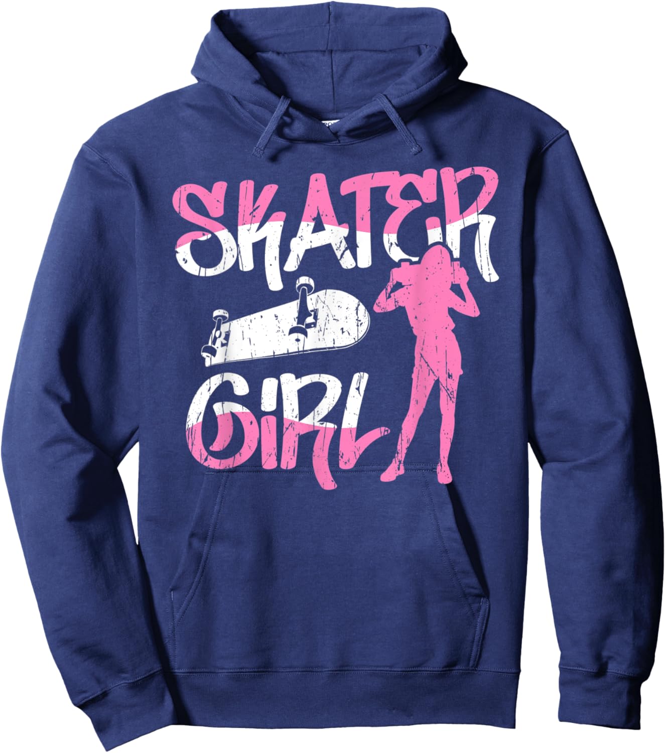 Sk8er Girl Skater Skateboard Retro 90s Hoodie - Hoodie | Navy