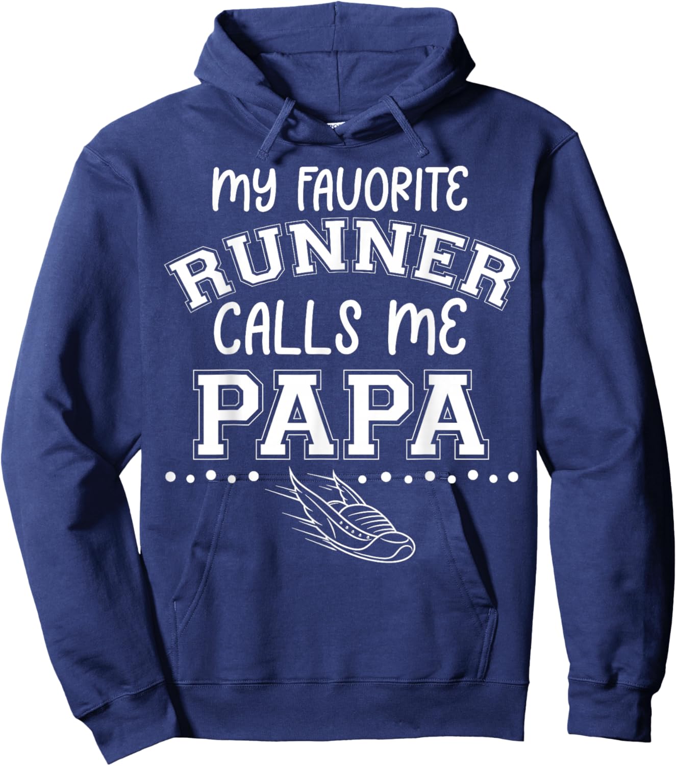 Proud Running Grandpa My Favorite Runner Calls Me Papa Dad Hoodie - Hoodie | Navy