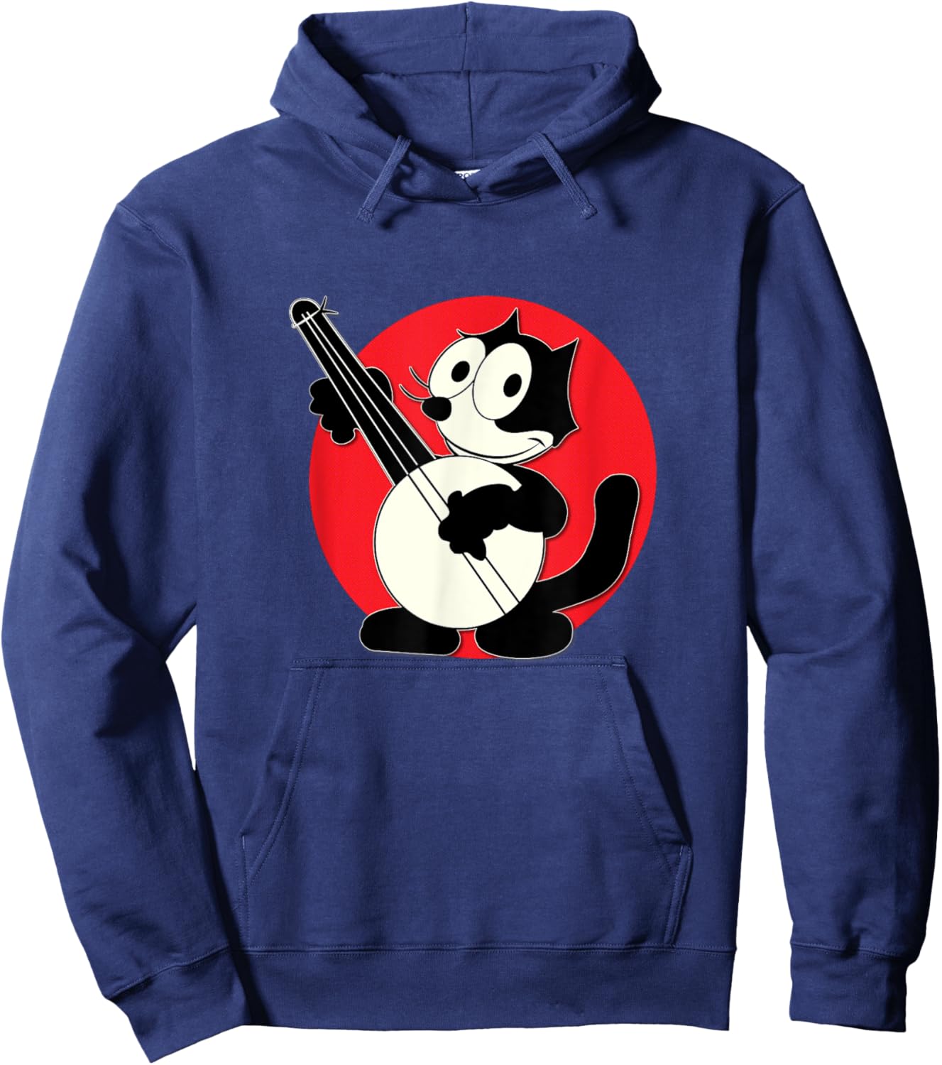 Felix Cat Plays Banjo Vintage Cartoon Retro Men Women Kids Hoodie - Hoodie | Navy