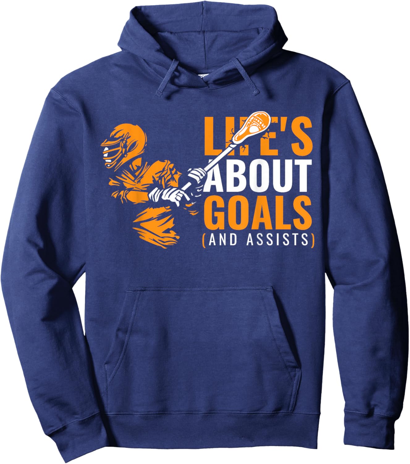 Life's About Goals Apparel LAX Gear for Player Team Lacrosse Hoodie - Hoodie | Navy