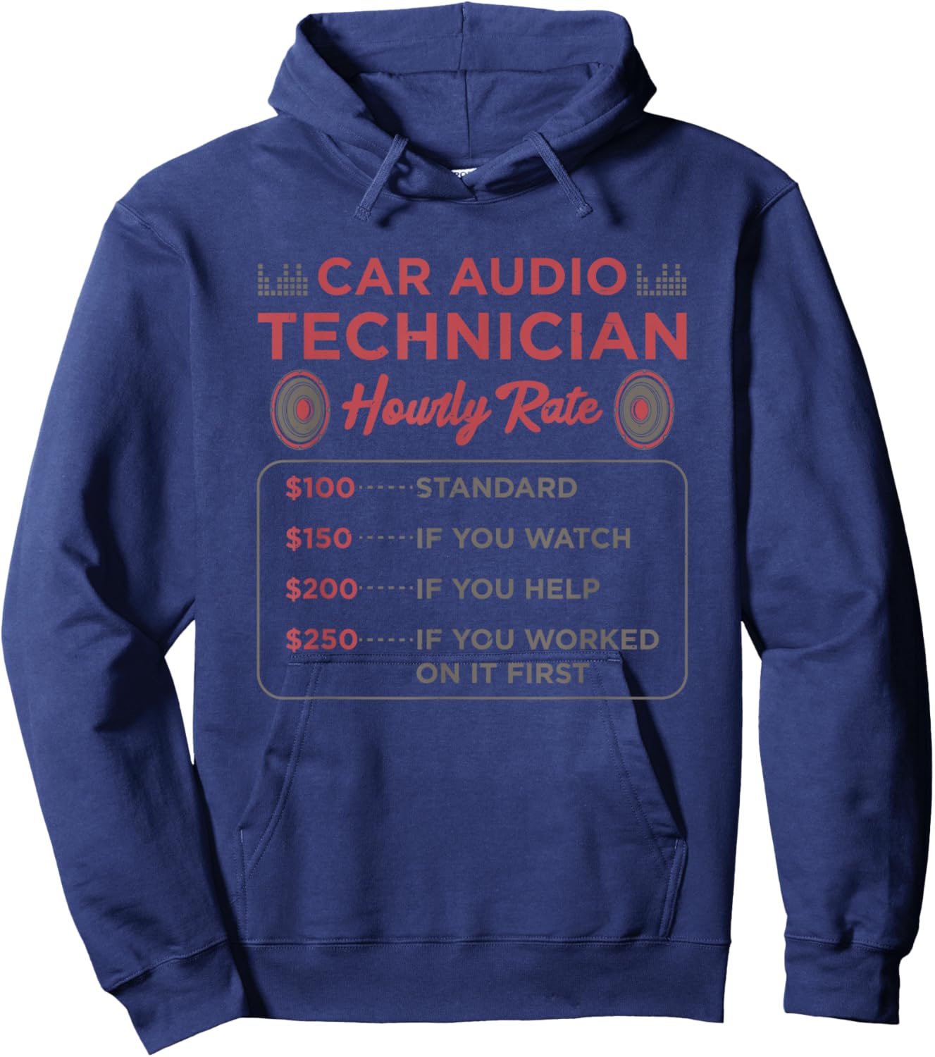 Car Audio Technician Hourly Rate Hoodie - Hoodie | Navy