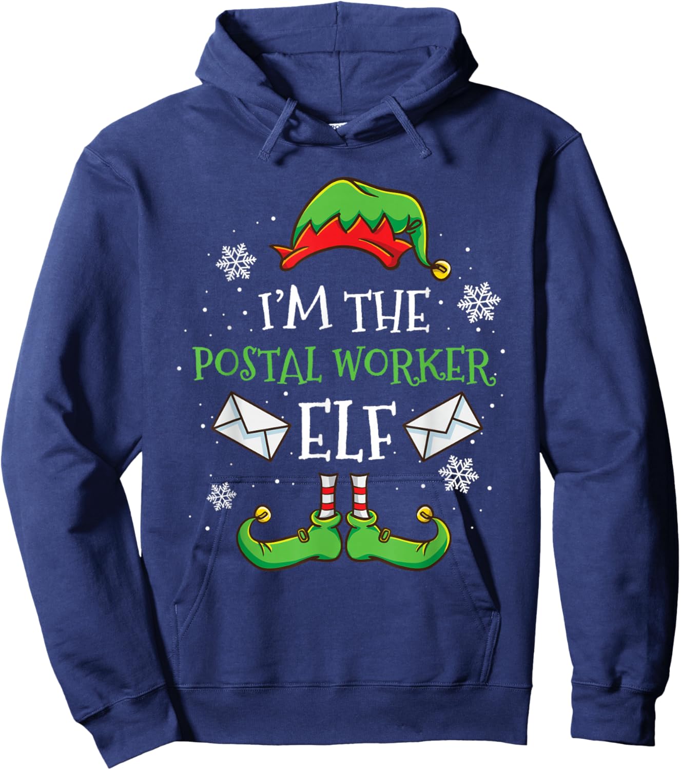 Im The Postal Worker Elf Christmas Hoodie - Hoodie | Navy