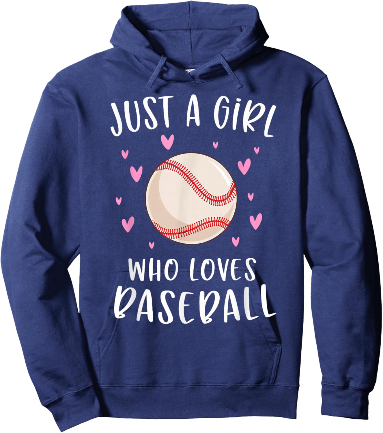 Cute Baseball Shirt for Girls Just A Girl Who Loves Baseball Hoodie - Hoodie | Navy