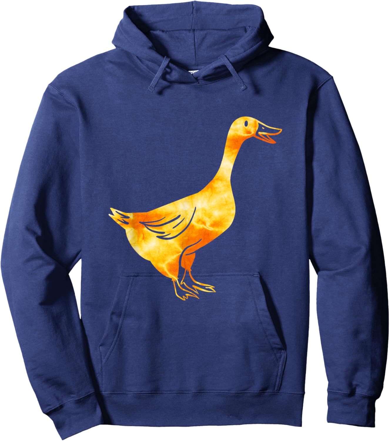 Tie-Dye Goose / Golden Orange Retro & Vintage Goose Design Hoodie - Hoodie | Navy