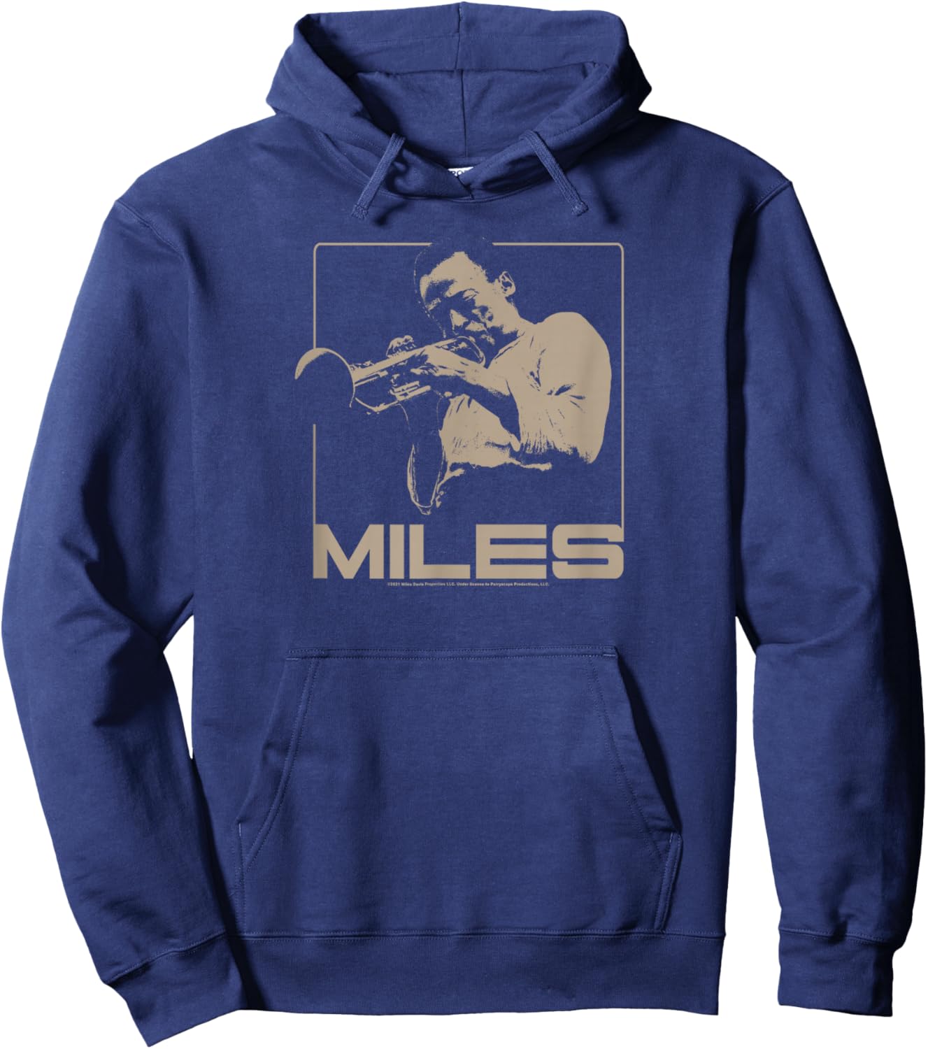 Miles Davis Monochromatic Brown Hoodie - Hoodie | Navy