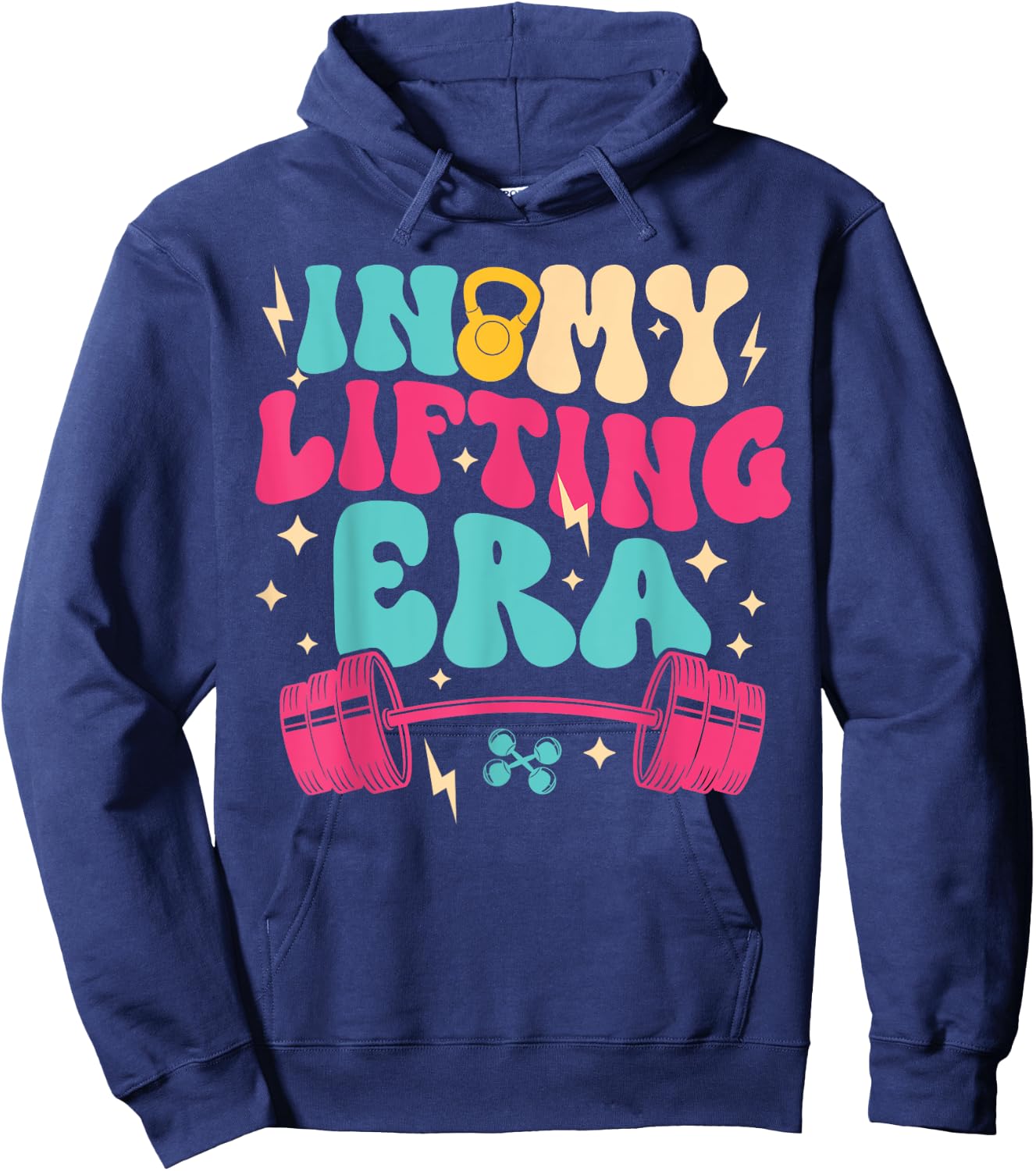 In My Lifting Era Groovy Squat Weight Gym Fitness Workout Hoodie - Hoodie | Navy